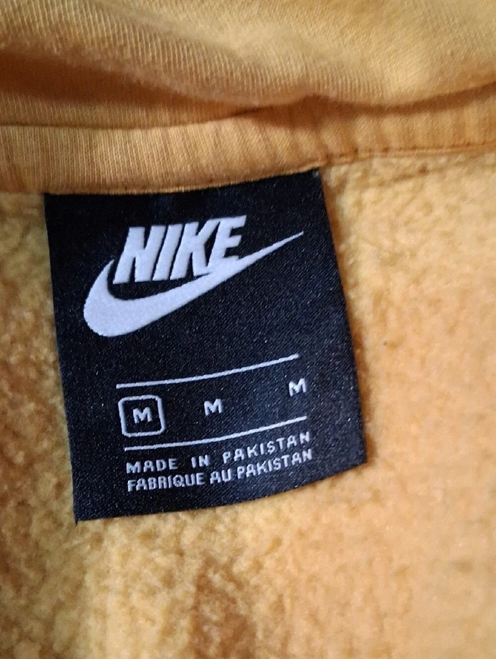 Nike Yellow Pullover Hoodie with White Swoosh